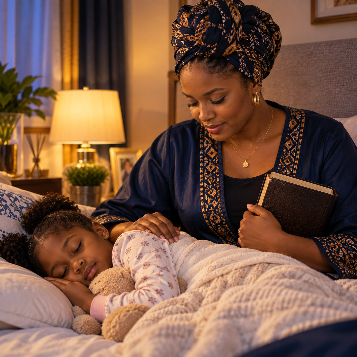 Mère et enfant échangeant à la maison